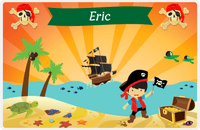 Thumbnail for Personalized Pirate Placemat - Boy Pirate with Flag IV - Asian Boy -  View