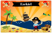 Thumbnail for Personalized Pirate Placemat - Boy Pirate with Sword IV - Brown Hair Boy -  View