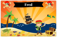 Thumbnail for Personalized Pirate Placemat - Boy Pirate with Sword IV - Redhead Boy -  View