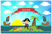 Thumbnail for Personalized Pirate Placemat - Boy Pirate with Sword V - Blond Boy -  View