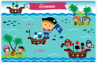 Thumbnail for Personalized Pirate Placemat - Girl Pirate VI - Blonde Girl -  View