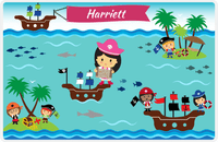 Thumbnail for Personalized Pirate Placemat - Girl Pirate VI - Asian Girl -  View