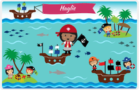 Thumbnail for Personalized Pirate Placemat - Girl Pirate VI - Black Girl -  View