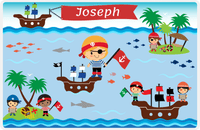 Thumbnail for Personalized Pirate Placemat - Boy Pirate VI - Blond Boy -  View