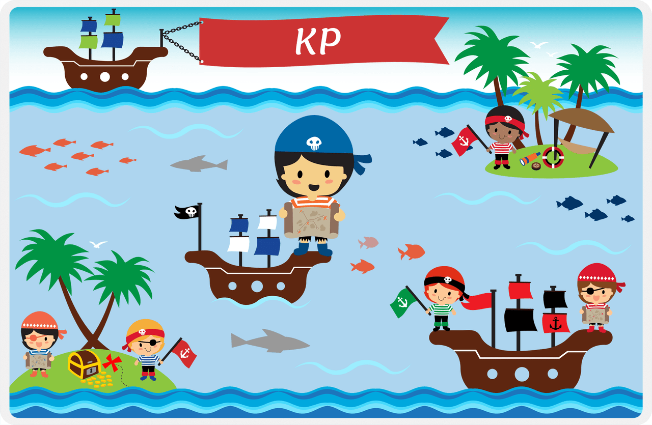 Personalized Pirate Placemat - Boy Pirate VI - Asian Boy -  View