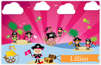 Thumbnail for Personalized Pirate Placemat - Girl Pirate with Flag VII - Blonde Girl -  View