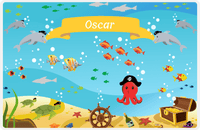 Thumbnail for Personalized Pirate Placemat - Octopus - Red Octopus -  View