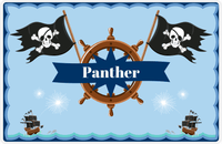 Thumbnail for Personalized Pirate Placemat - Ocean Ships - Blue Star Banner -  View