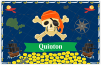 Thumbnail for Personalized Pirate Placemat - Treasure Map - Orange Bandana -  View
