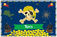 Thumbnail for Personalized Pirate Placemat - Treasure Map - Yellow Bandana -  View