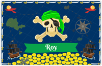 Thumbnail for Personalized Pirate Placemat - Treasure Map - Green Bandana -  View