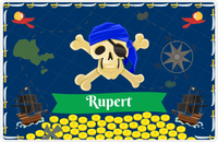 Thumbnail for Personalized Pirate Placemat - Treasure Map - Blue Bandana -  View