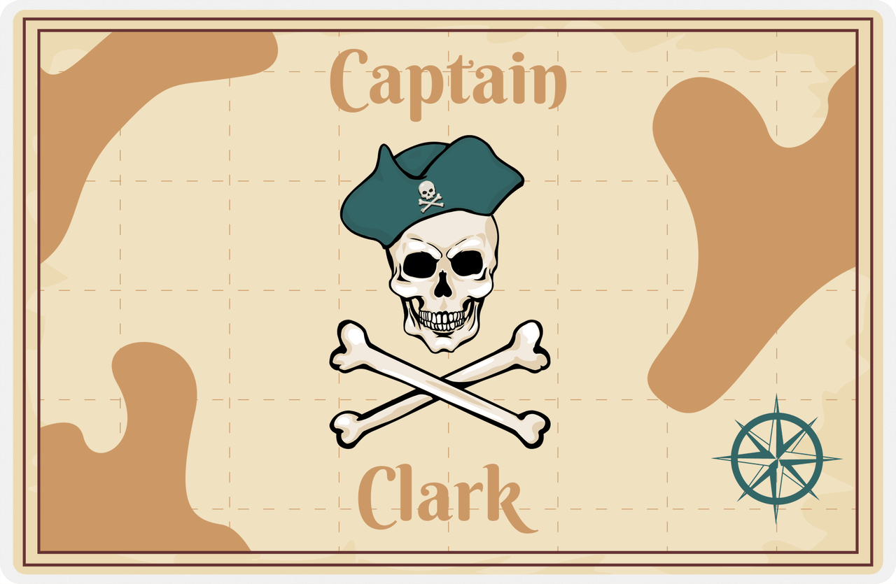 Personalized Pirates Placemat - Crossbones & Hat -  View