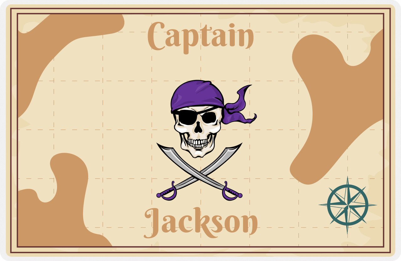 Personalized Pirates Placemat - Swords, Bandana, & Eyepatch -  View