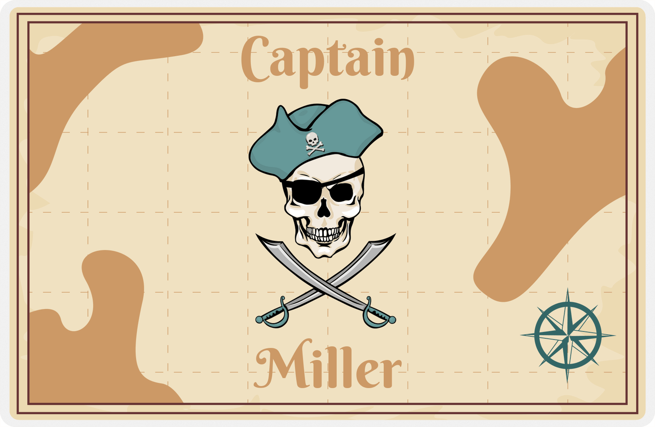 Personalized Pirates Placemat - Swords, Hat, & Eyepatch -  View