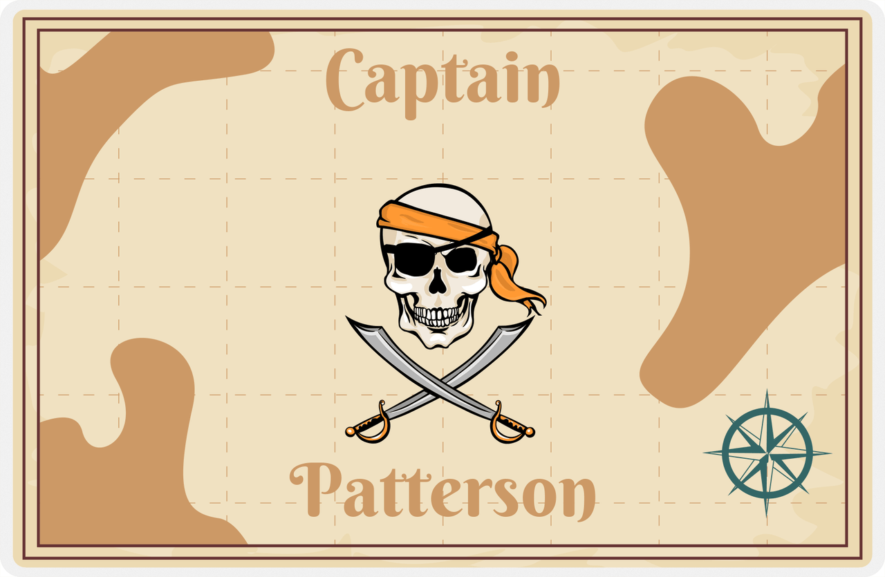 Personalized Pirates Placemat - Swords, Half Bandana, & Eyepatch -  View