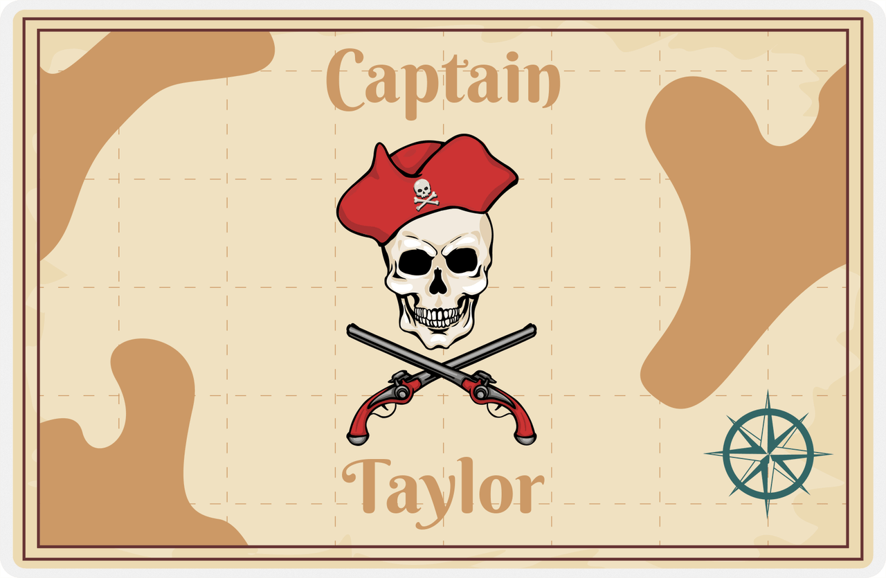 Personalized Pirates Placemat - Guns & Hat -  View