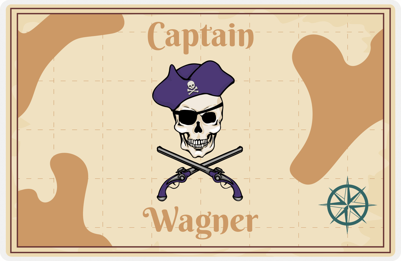 Personalized Pirates Placemat - Guns, Hat, & Eyepatch -  View