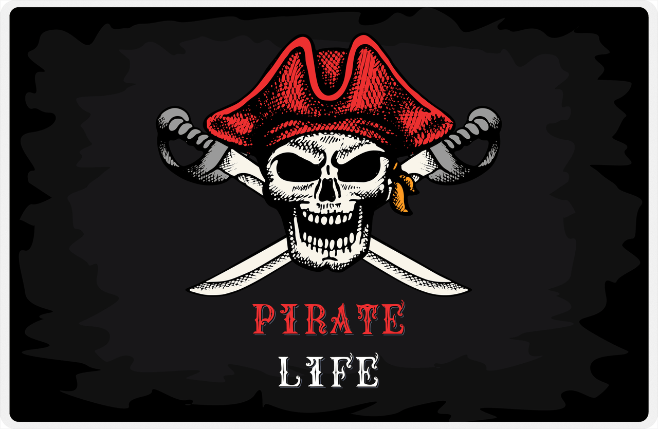 Personalized Pirates Placemat - Black Background -  View