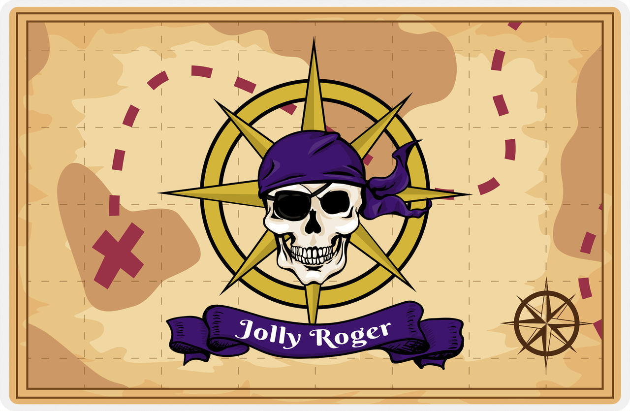 Pirates Placemat - Treasure Map - Jolly Roger -  View