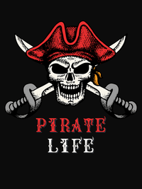 Thumbnail for Personalized Pirates T-Shirt - Black - Swords Up - Decorate View