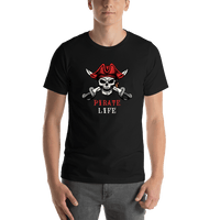 Thumbnail for Personalized Pirates T-Shirt - Black - Swords Up - Shirt View