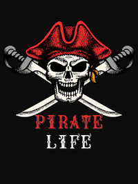Thumbnail for Personalized Pirates T-Shirt - Black - Swords Down - Decorate View