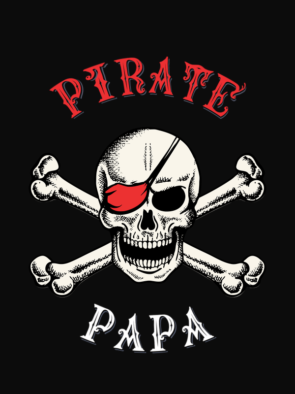 Personalized Pirates T-Shirt - Black - Crossbones - Decorate View