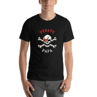 Thumbnail for Personalized Pirates T-Shirt - Black - Crossbones - Shirt View