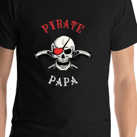 Thumbnail for Personalized Pirates T-Shirt - Black - Arms - Shirt Close-Up View