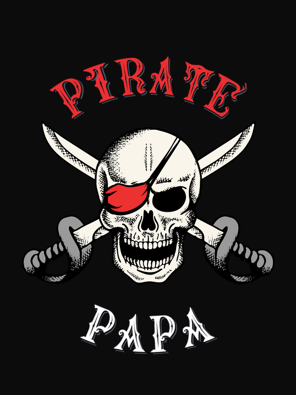 Personalized Pirates T-Shirt - Black - Swords Up - Decorate View