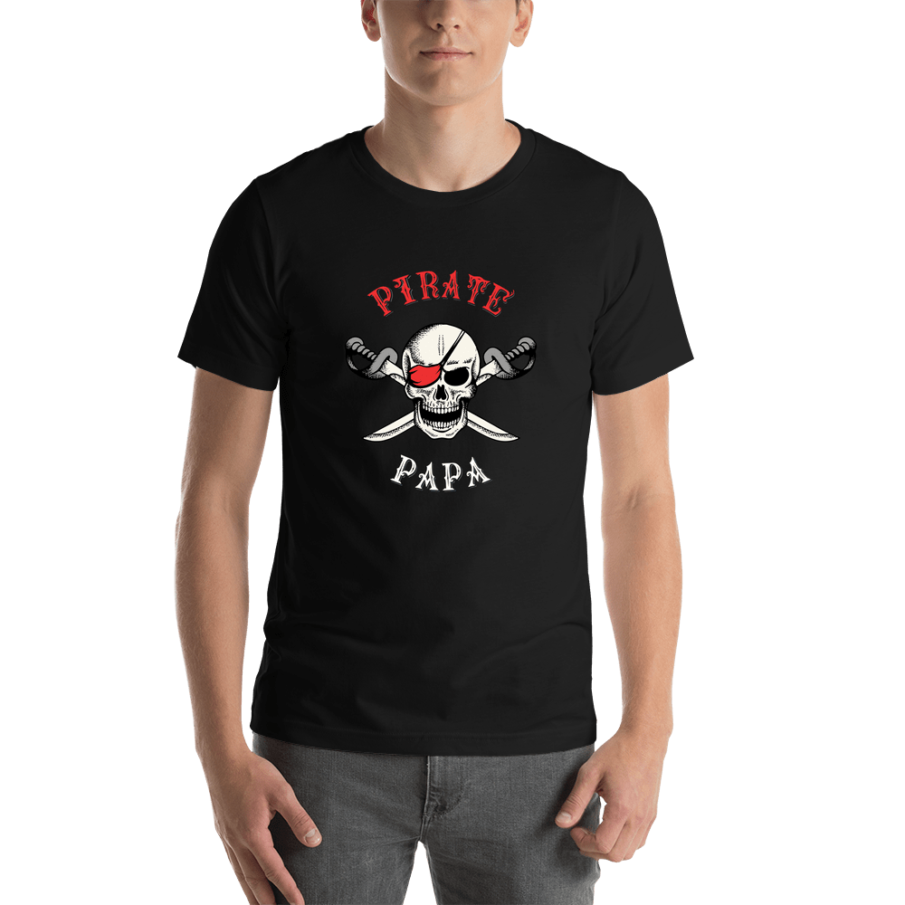 Personalized Pirates T-Shirt - Black - Swords Down - Shirt View
