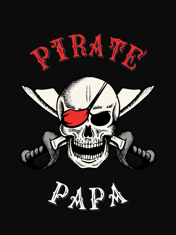 Personalized Pirates T-Shirt - Black - Cutlass - Decorate View