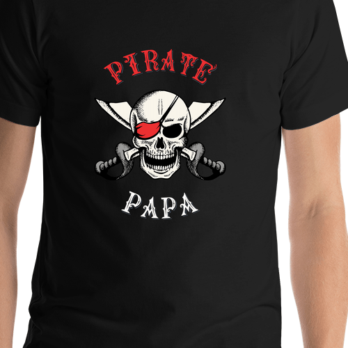 Personalized Pirates T-Shirt - Black - Cutlass - Shirt Close-Up View