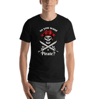 Thumbnail for Pirates T-Shirt - Black - So You Want To Be A Pirate - Swords Up - Shirt View