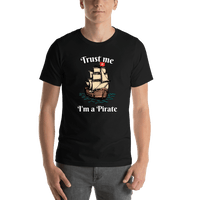 Thumbnail for Personalized Pirates T-Shirt - Black - Trust Me, I'm a Pirate - Shirt View