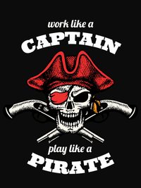 Thumbnail for Pirates T-Shirt - Black - Work Like a Captain - Arms - Decorate View