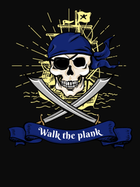 Thumbnail for Pirates T-Shirt - Black - Walk the Plank - Decorate View