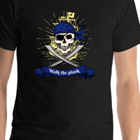 Thumbnail for Pirates T-Shirt - Black - Walk the Plank - Shirt Close-Up View