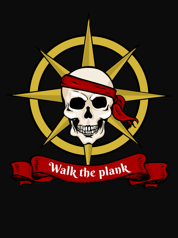Pirates T-Shirt - Black - Walk the Plank - Decorate View