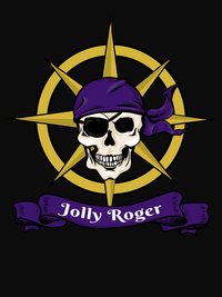 Thumbnail for Pirates T-Shirt - Black - Jolly Roger - Decorate View