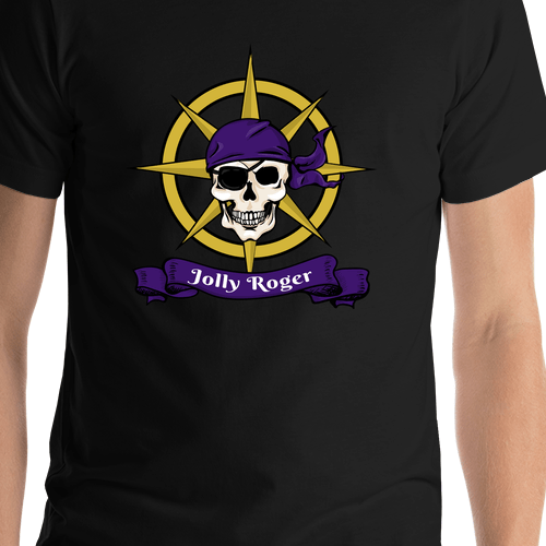 Pirates T-Shirt - Black - Jolly Roger - Shirt Close-Up View