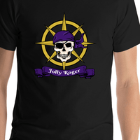 Thumbnail for Pirates T-Shirt - Black - Jolly Roger - Shirt Close-Up View