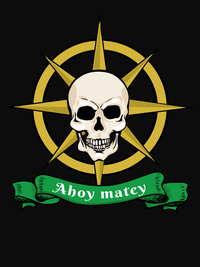 Thumbnail for Pirates T-Shirt - Black - Ahoy Matey - Decorate View