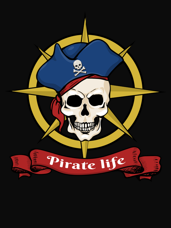 Pirates T-Shirt - Black - Pirate Life - Decorate View