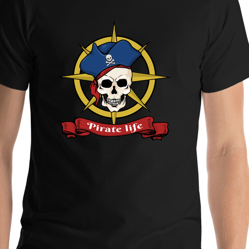 Pirates T-Shirt - Black - Pirate Life - Shirt Close-Up View