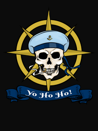 Thumbnail for Pirates T-Shirt - Black - Yo Ho Ho - Decorate View