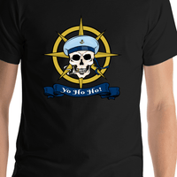 Thumbnail for Pirates T-Shirt - Black - Yo Ho Ho - Shirt Close-Up View