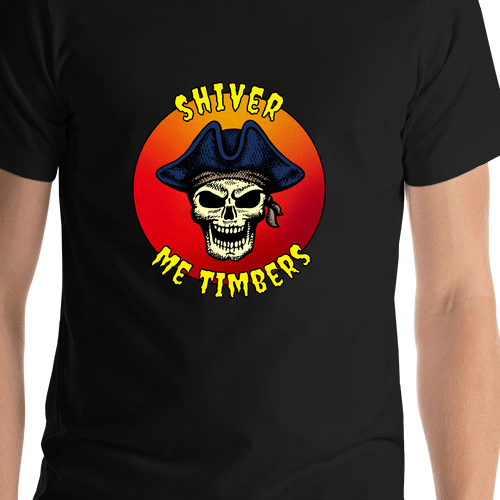 Pirates T-Shirt - Black - Shiver Me Timbers - Shirt Close-Up View