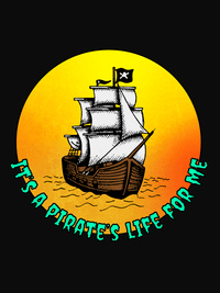 Thumbnail for Pirates T-Shirt - Black - It's a Pirate's Life for Me - Decorate View